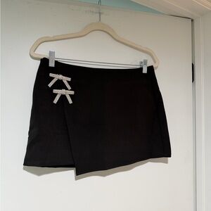 Cider Black Skort with rhinestone Bow Accents